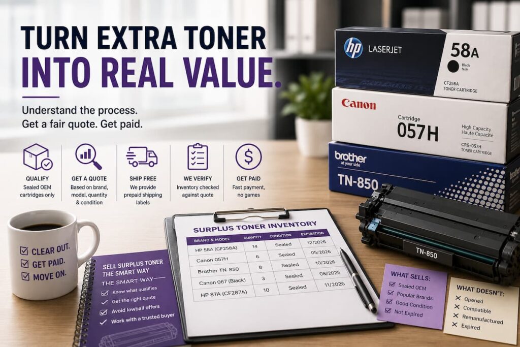 how to sell surplus toner