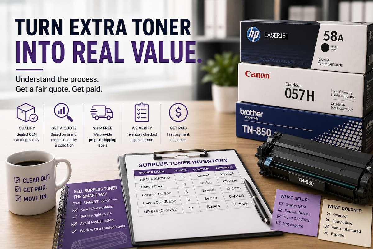 how to sell surplus toner